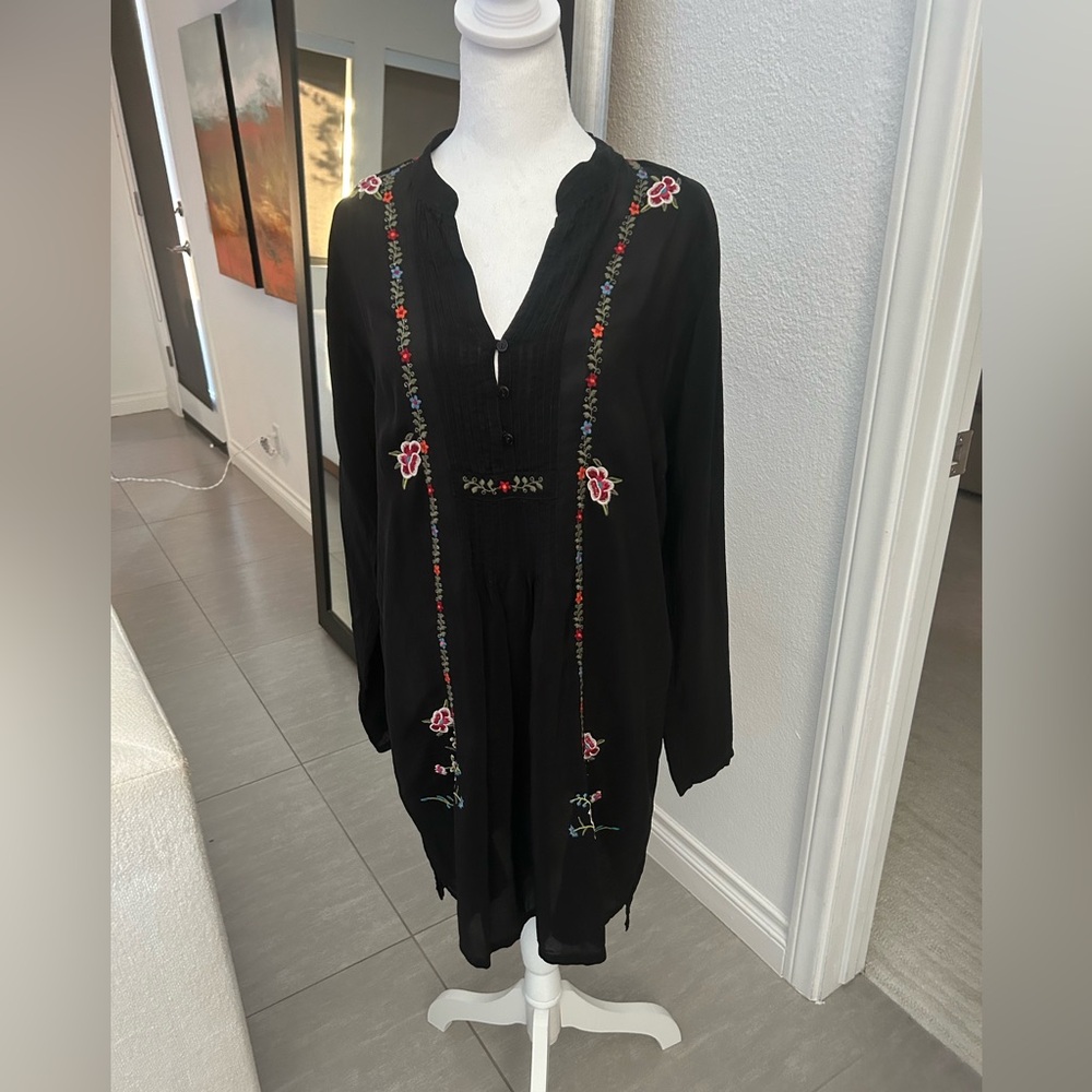 Johnny Was tunic dress silk M
